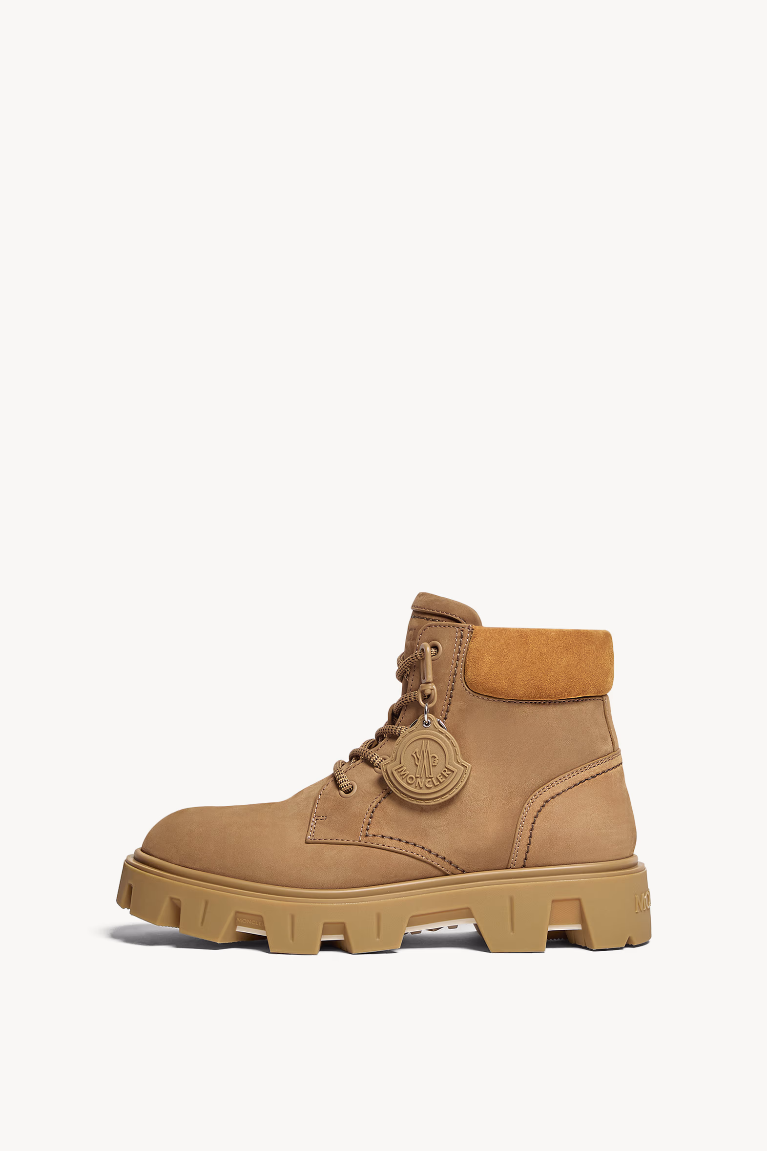 Peak City Nubuck & Suede Lace-Up Boots Men Khaki Moncler 0